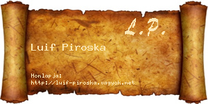 Luif Piroska névjegykártya